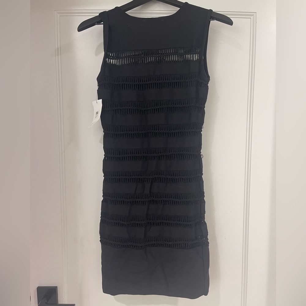 Maje, black body con dress, L NWT
